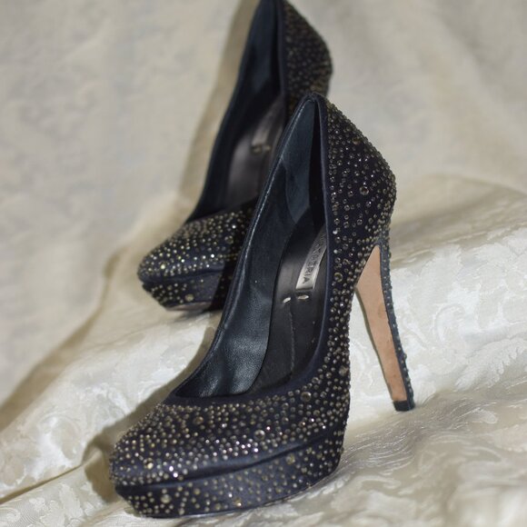BCBG closed toe heels size 8 Black Rhinestone Bcbgmaxazria Heels - Picture 10 of 16